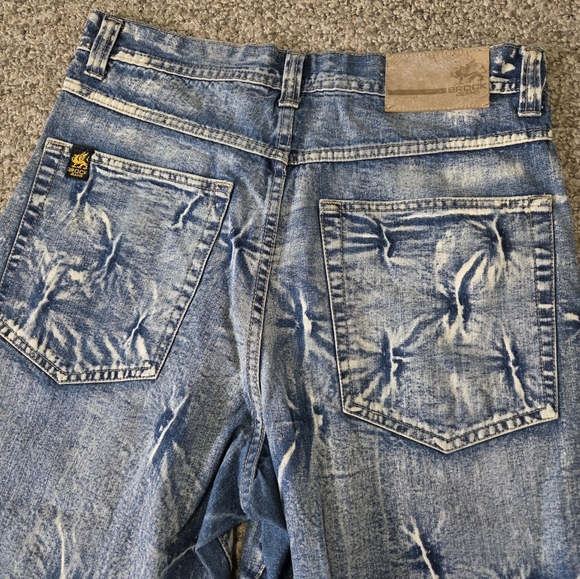 Y2K Hip Hop Baggy‎ Denim Shorts Jorts Brock Jeans 34 Skater - Picture 11 of 15